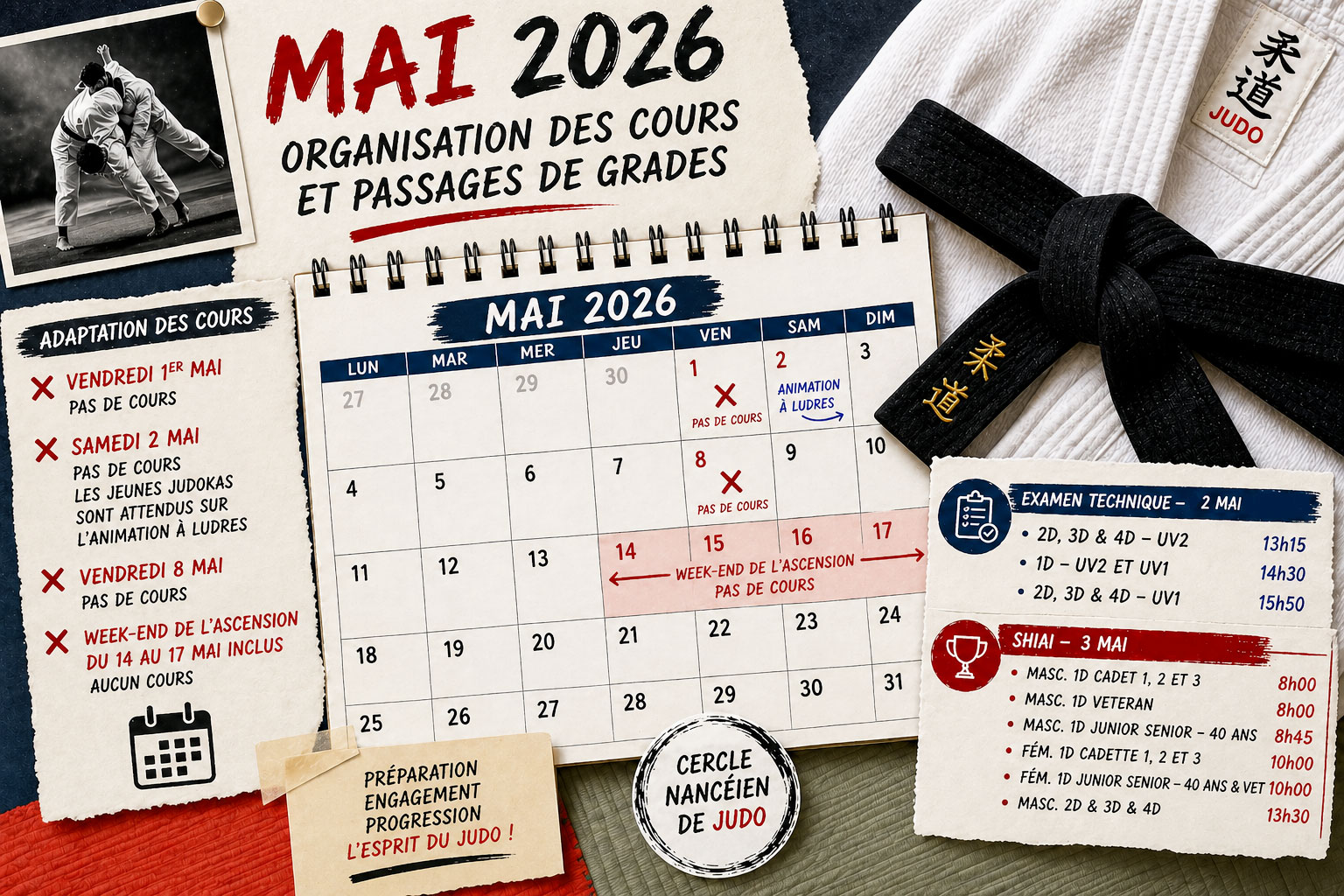 Organisation du mois de mai 2026